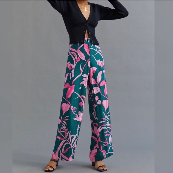 Anthropologie Breezy Printed Straight Wide Leg Pants Size 6 - Picture 14 of 14